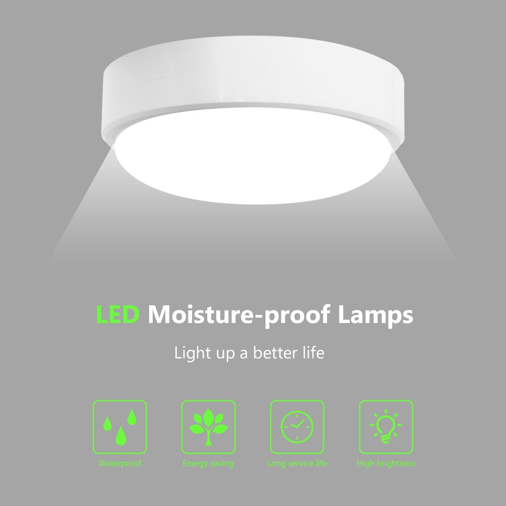 LED Moisture Proof Ceiling Light Round/Oval Waterproof Lamp Bathroom Outdoor IP65 16W 20W Modern Wall Lights Porch Yard Garden