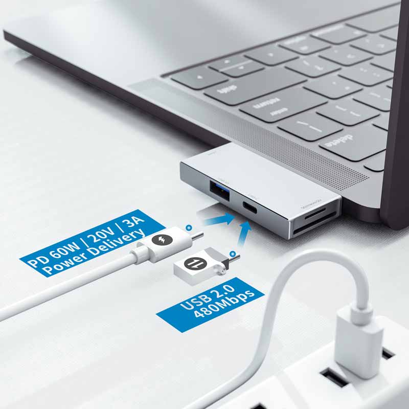 Tebe typu C Centrum stacja dokująca robić laptopa robić 4K adapter HDMI USB 3.0 SD/mikro SD USB C rozdzielacz portu 5 w 1 dla iPad zawodowiec