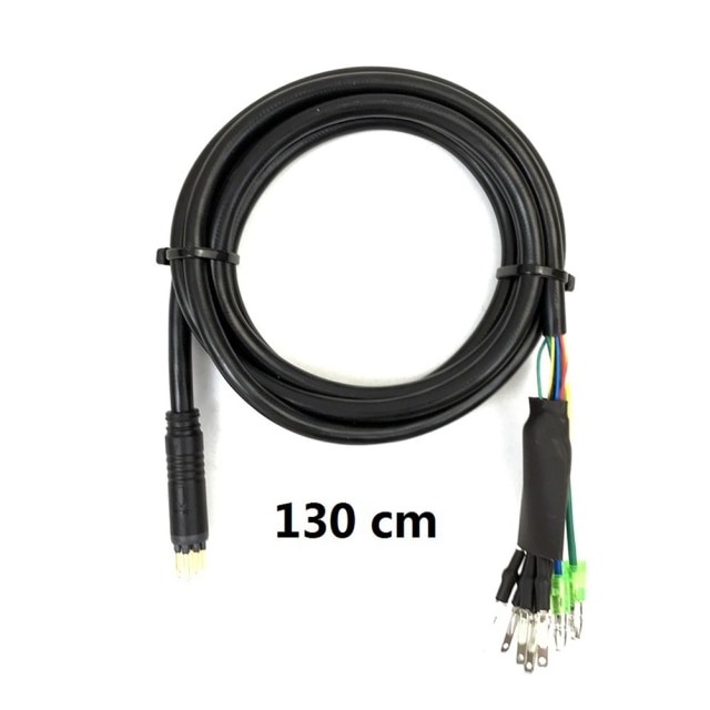 9 Pin 60 130 160cm Electric Bicycle Motor Cable For Ebike Motor Adapter With Hall Sensor Connector E-bike Modification Accessory: 130cm