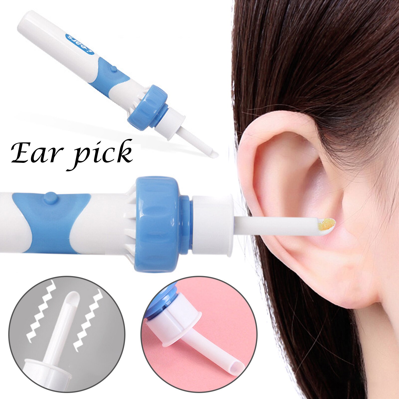 Good Healthy Electric Cordless Vacuum Ear Cleaner Safe Painless Cleaning Wax Remover Tool