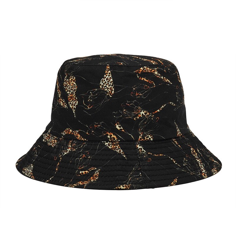 Chapeau Bob Graffiti pour femmes et hommes, couvre-chef d'été à motif de crâne Floral, pliable, style pêcheur, Gorros, Panama,: Leopard