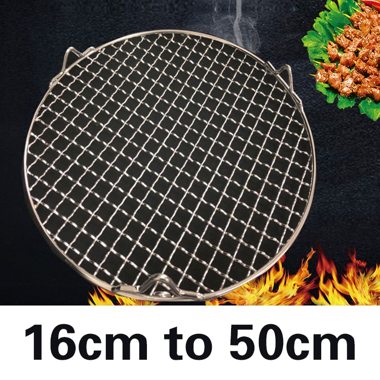 304 stainless steel round grill net with foot barbecue meshes Cooling Rack steam baking rack smokeless rotisserie grill cover