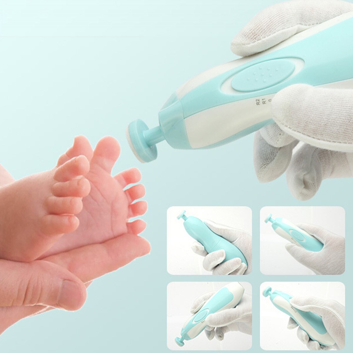 Electric Baby Nail Trimmer Baby Nail Toenail Grinding Device with 6 Grinding Heads Safe Nail File Women Manicure Pedicure Tools