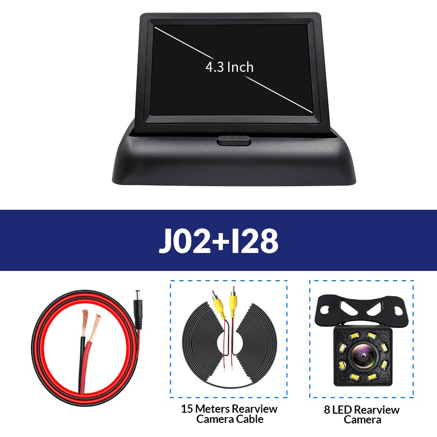 4.3 Inch TFT LCD Car Monitor Foldable Display Reverse Camera Parking System For Car Rearview NTSC PAL: J02-I28