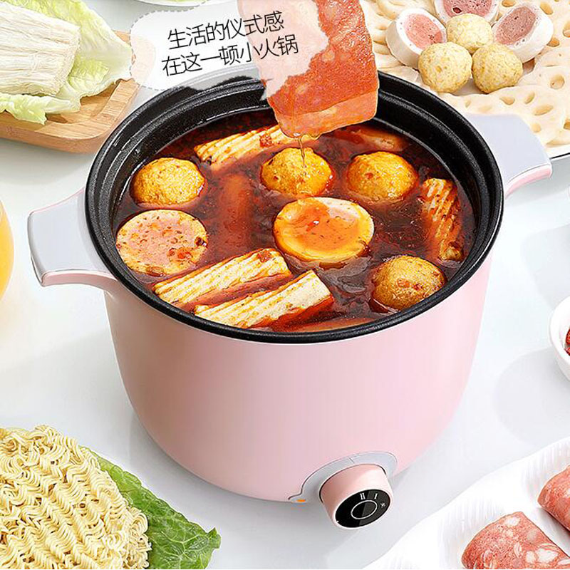 Electric skillet with steam basket electric cooker split multifunction 1.5L Mini non-sticky cooking pot