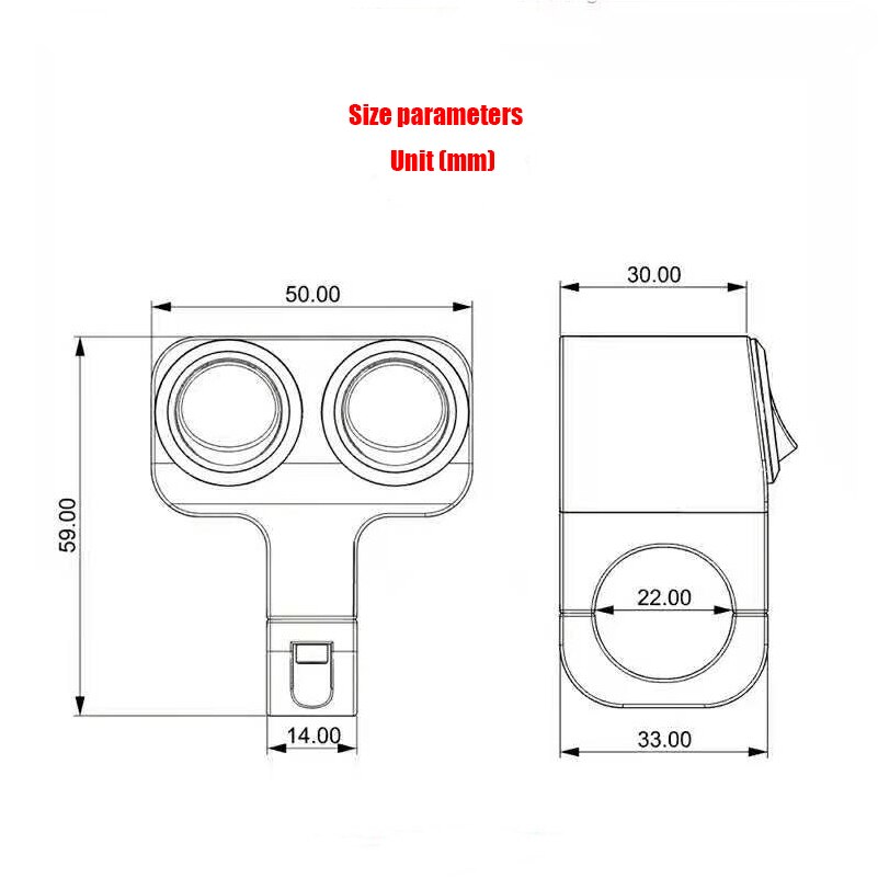 Interruptor de mango para motocicleta, kit de aleación de aluminio, foco eléctrico, interruptor de foco para scooter, LED12V, 22mm, 7/8