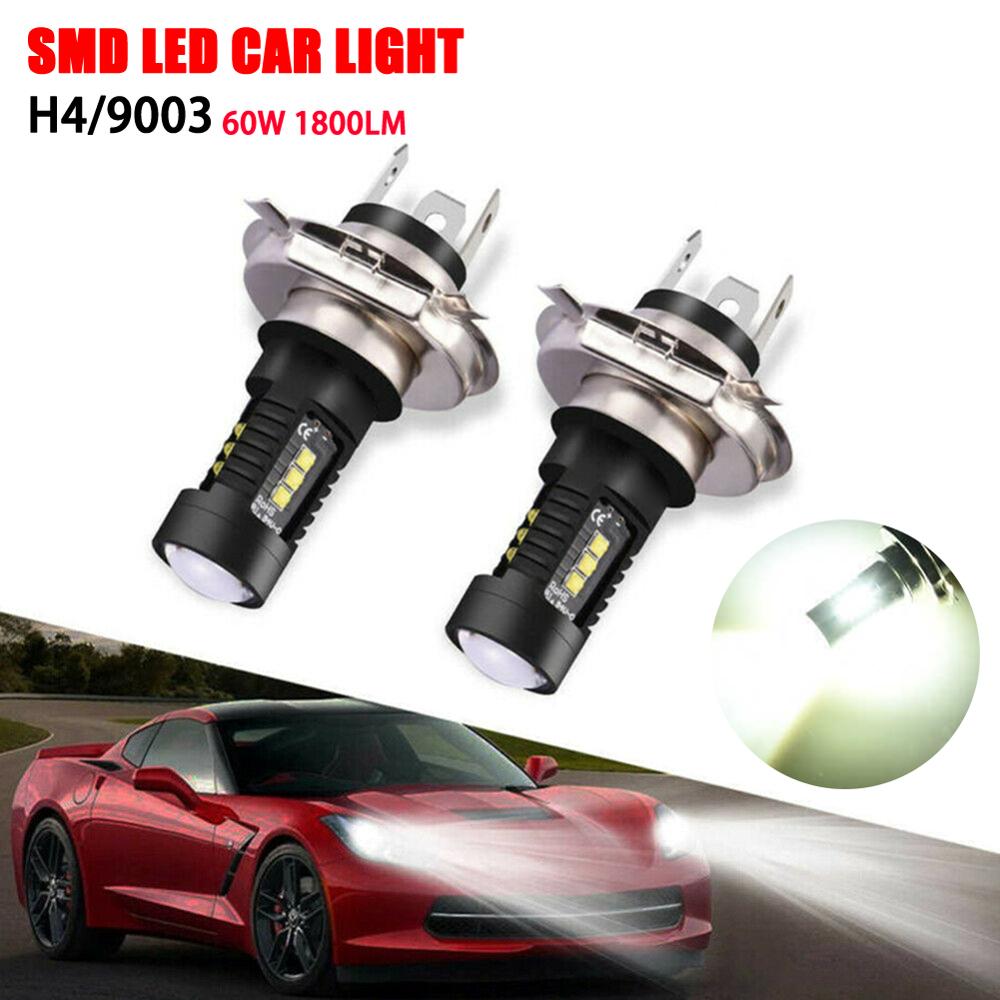 2Pcs H4 Led Lamp Wit Auto Motorfiets Headlight12-SMD XB-D Led 6000K Mistlamp Rijden Lamp 1800LM Koplamp Lamp voor Auto Vrachtwagen