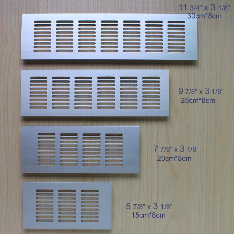 200x80mm aluminum air vent cover louver air ventilation panel shoes cabinet rectangle