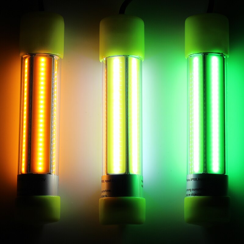 DC12-24V 20W LED Submersible Fishing Light Deep Underwater Fish Lure Bait Finder Lamp Squid Attracting