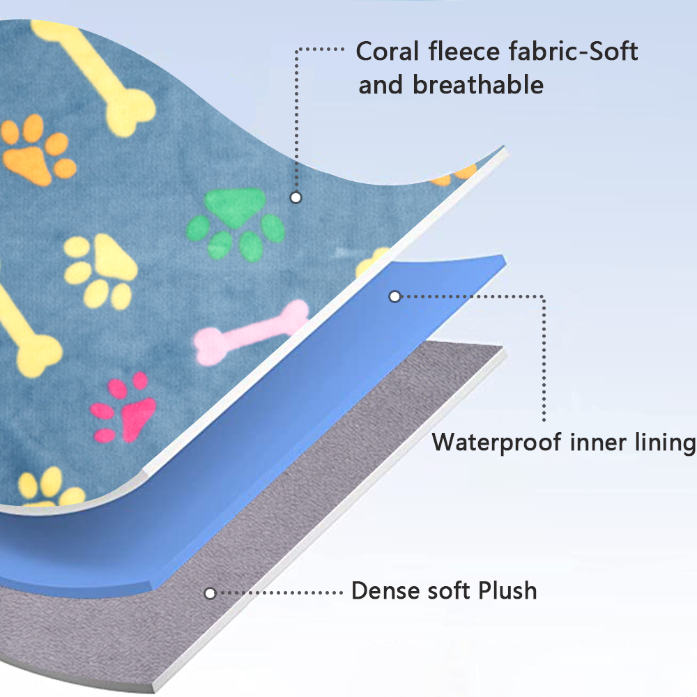 Vanntett hundeteppe fortykket kjæledyrteppe varmt pustende hundematte maskinvaskbart kjæledyrlaken kattesofapute hundetilbehør