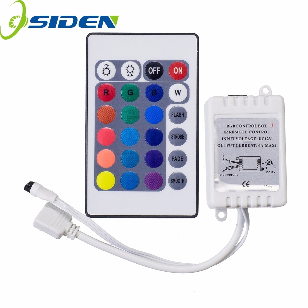 LED IR Controller 12 v 6A 24 Toetsen Dimmer RGB Remote Controllers voor 3528 5050 RGB LED Strip Verlichting auto lamp licht