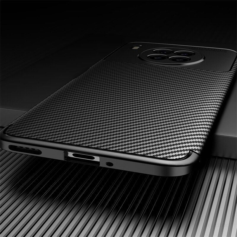 Voor Honor 50 Lite Case Matte Carbon Fiber Back Covers Honor 50 Honer Honar Xonor 50 Lite 50 Lite Licht soft Silicone Bescherm Coque