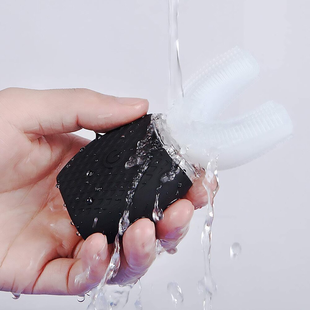 U Shape Sonic Electric Toothbrush 360 Degrees Intelligent USB Rechargeable Blue Cold-light Teeth Whitening Adult Tooth Brushes