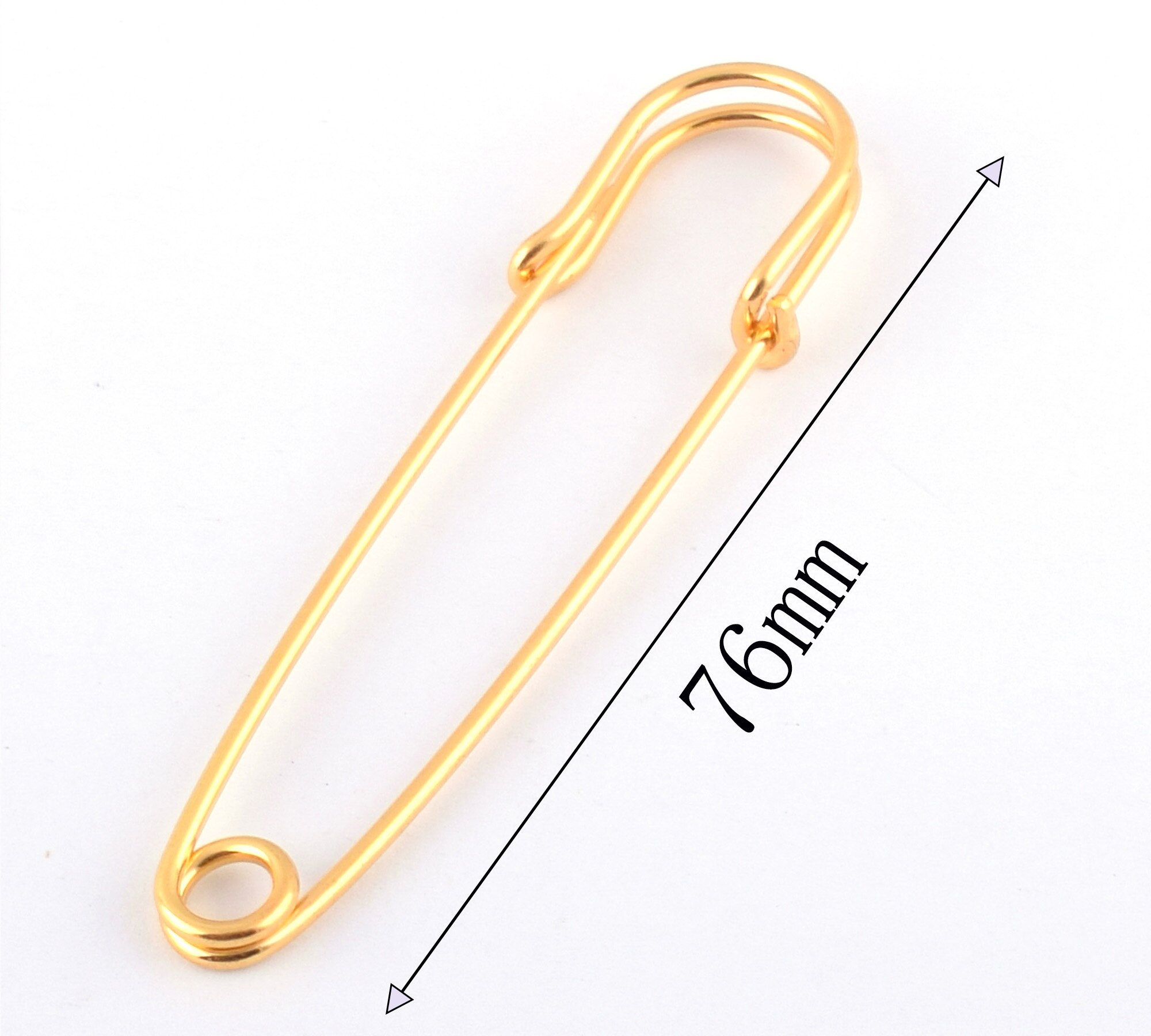 8pcs 76mm Light gold Safety pins Larger Safety Pins Metal Safety Pins Kilt Pins Broochs letter Bar Pins Apparel Accessories DIY
