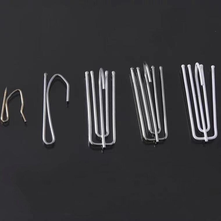 Gancho de cinta de cortina de Metal, ganchos de anillo de tela de cortina de cuatro tenedores, accesorios de bricolaje para el hogar, 15 Uds.