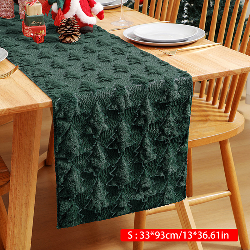 ​ kerstbomen zachte pluche tafelloper voor binnen buiten thuis party decor keuken eettafel.: 32*210 CM / Lichtgrijs