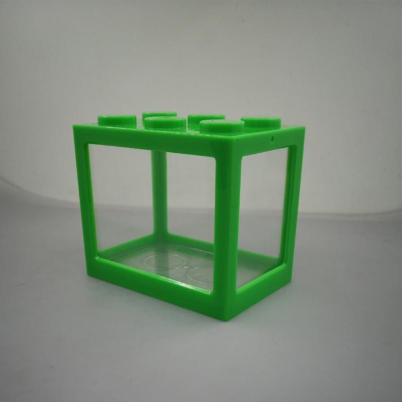 Mini Aquarium Fish Tank Fishbowl for Rumble Fish Marimo Spider Marimo Aquarium Accessories Small Reptile Pet Box 12*8*10.5cm: Green