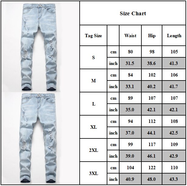 Mens Skinny Slim Fit Ripped Jeans Stretch Biker Distressed Casual Denim Pants