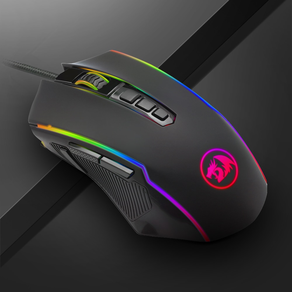 Redragon Ranger M910 RGB USB Gaming Mouse Wired 12400 DPI 10 Buttons Ergonomic For Desktop Computer Programmable Mice PC Gamer
