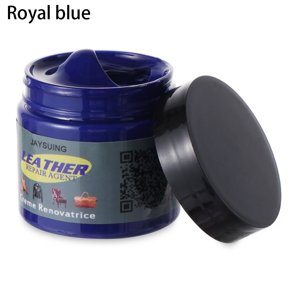 Leather Repair Cream Dye Colour Restorer Color Paste For Car Seat Sofa Car Faded Worn Repair Refurbish Tools Scratch Cracks: Royal blue