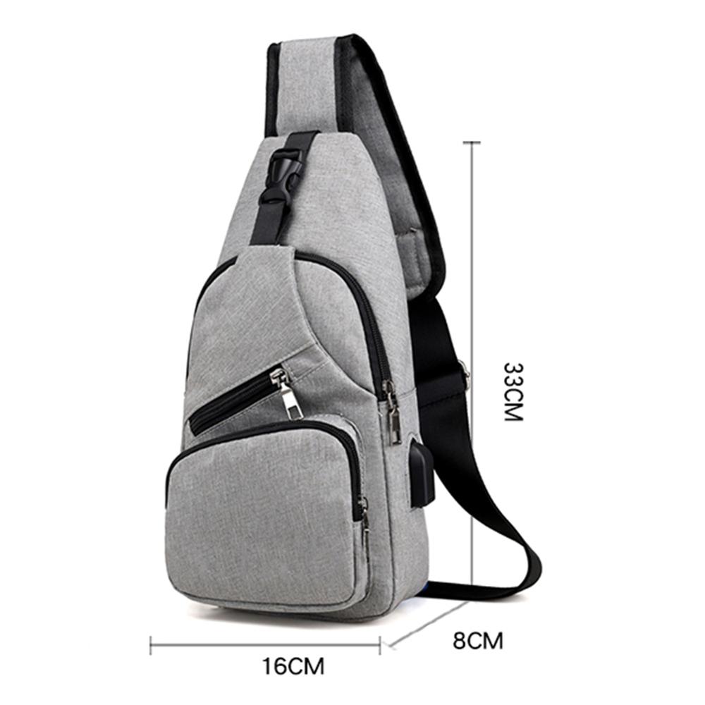 Male Leisure Sling Chest Pack Crossbody Bags for Men Messenger Canvas USB Charging Leather Men's Bags Handbag Shoulder Bags