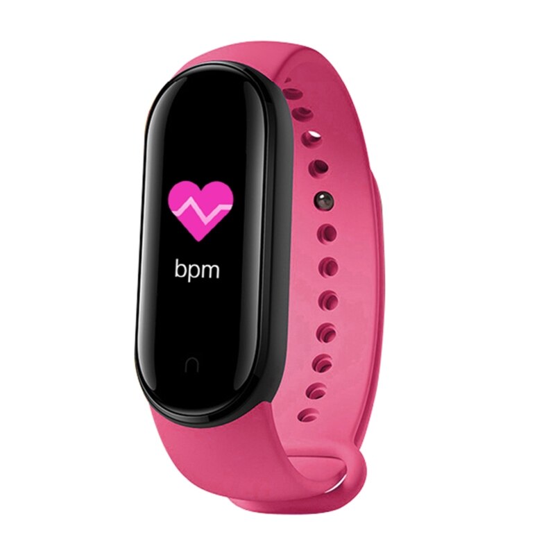 M5 Sport Fitness Tracker Smartband Smart Armband Bloeddruk Hartslagmeter Band Polsband: Hot Pink