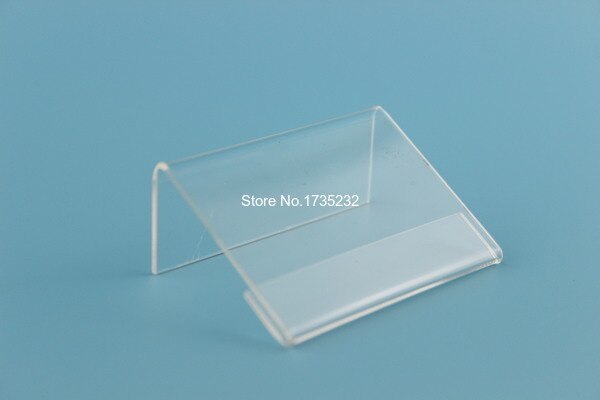 4*6CM 50 pcs L label holder acrylic label price tag card display frame stand label frame table desk sign stand label holder case