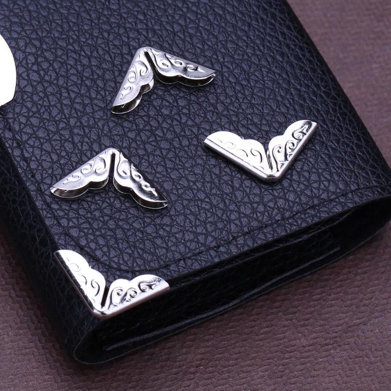 100 esquinas de Metal para libros, álbumes de recortes, álbumes de fotos, protectores de esquina, artesanías de Metal en oro plateado para menú de archivos de tarjetas