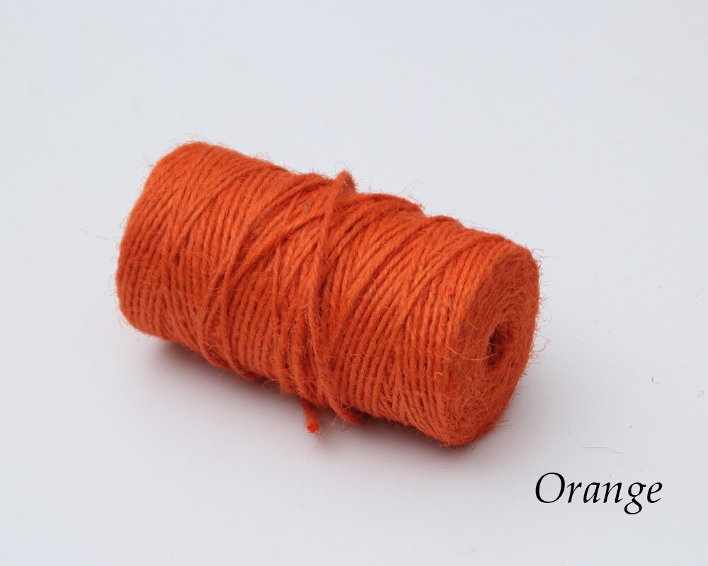 100M Natural Burlap Hessian Jute Twine Cord Hemp Rope Party Wedding Wrapping Cords Thread DIY Scrapbooking Craft Decor: orange