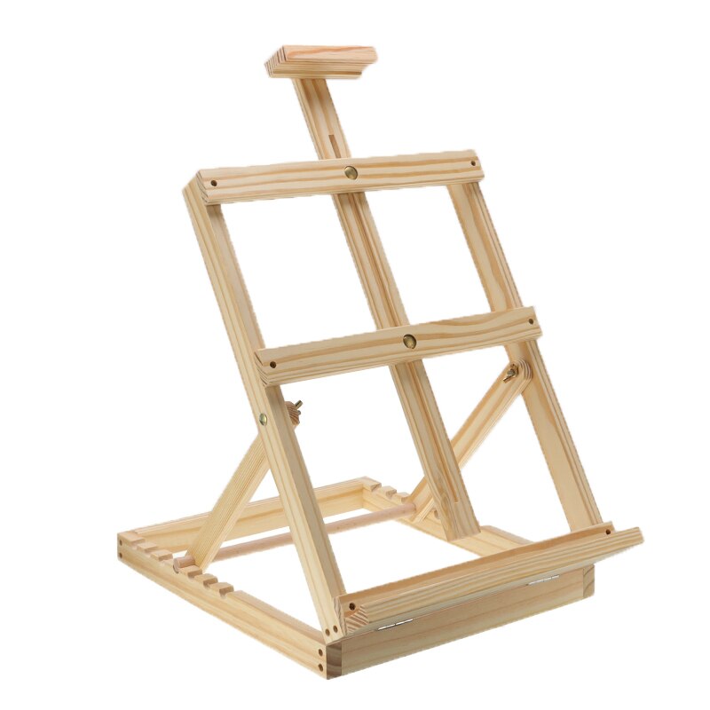 Caballete de madera H-Soporte caballete de dibujo 53-63cm ajustable plegable de Mesa para el artista pintura caballete arte suministros