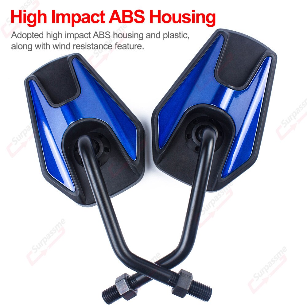 10Mm Universele Motorfiets Spiegels Motorbike Achteruitkijkspiegel Side Spiegels Voor Moto Bromfiets Elektrische Fiets Scooter Motor Accessoires