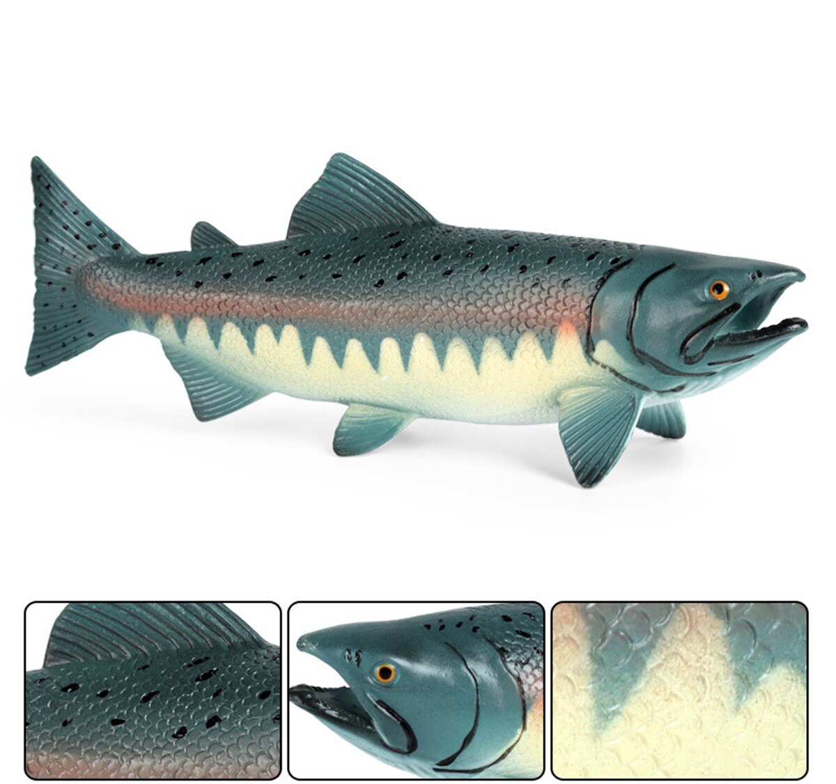 Grote Pacific Zalm Figuur Oceaan Dier Vis Model Collector Decor Kids Toy Simulatie Onderwijs Model Dier Decor