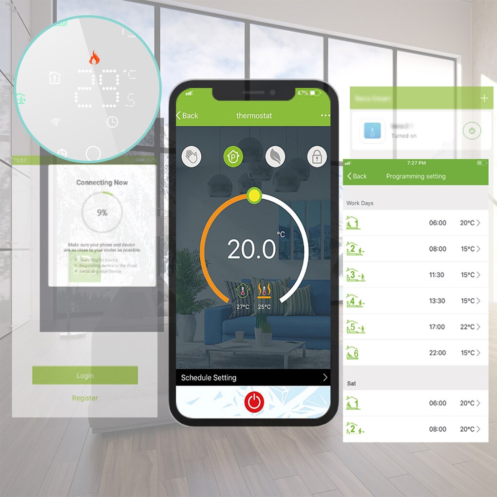 Touch Control Thermostat Room Temperature Controller Wall Mounted LCD Display Digital Thermostat, GBLW&GB