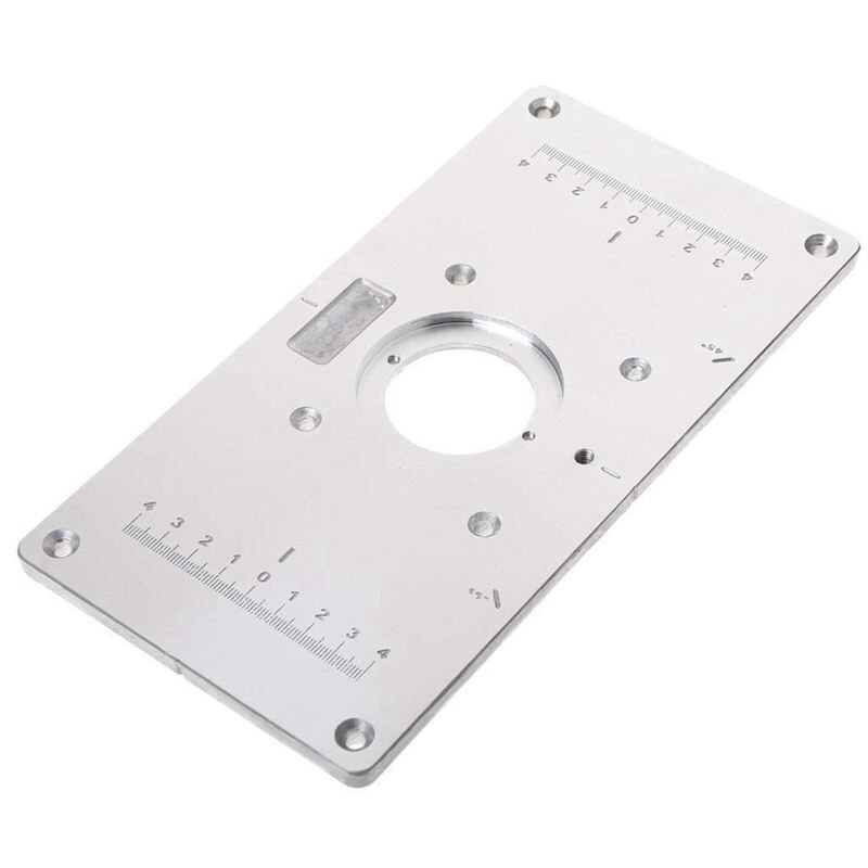 Aluminum Router Table Insert Plate w/4 Rings Screws for Woodworking Benches
