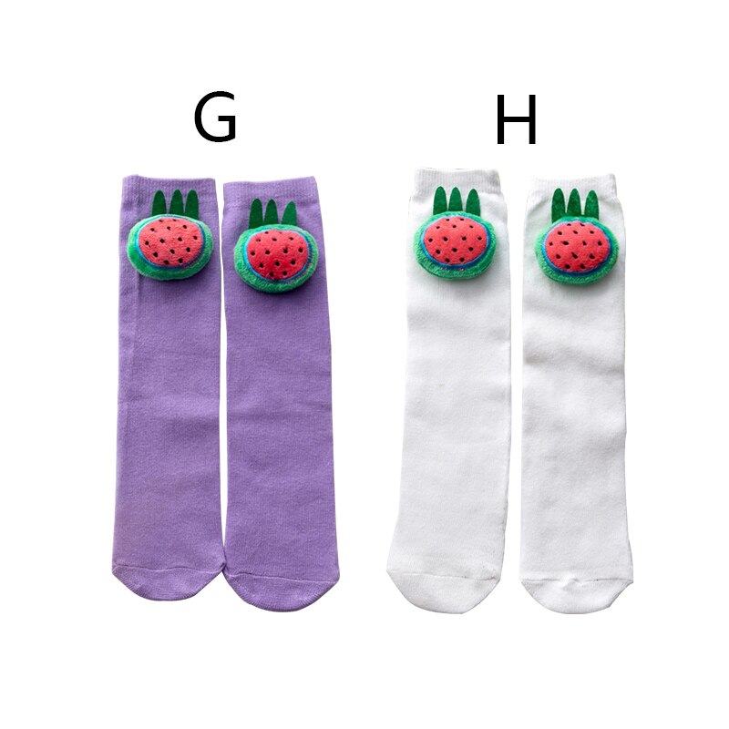 2 Paare/los Karikatur schöNe Jungen Mädchen Socken herbst und Winter Atmungsaktive Baumwolle Art Socken Für Jungen Mädchen Gerade Socken: LILA