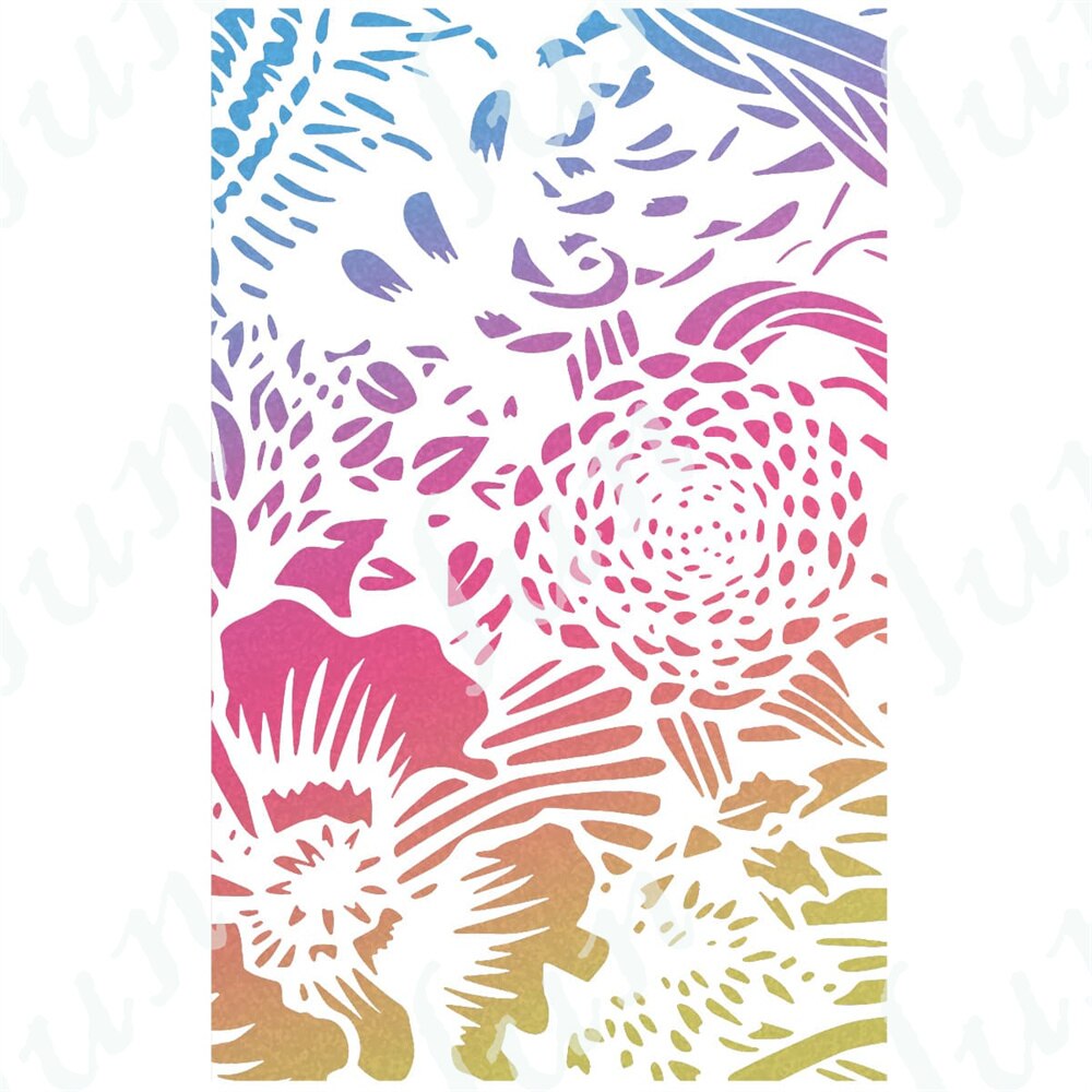 Spring Floral Stars Green Leaves Layering Stencil Reusable DIY Paper Scrapbooking Diary Background Decoration Embossing Template: Y3779-Stencils