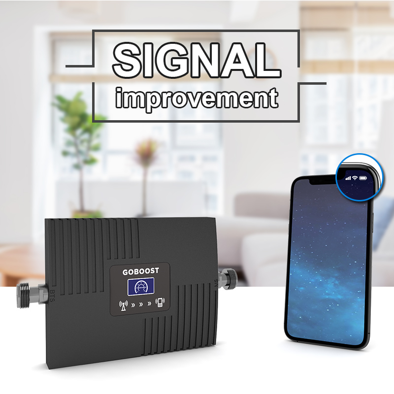 GOBOOST Signal Booster 2G 3G 4G Cellular Amplifier 850 LTE 1700 1900 2600 MHz Mobile Phone Network Repeater