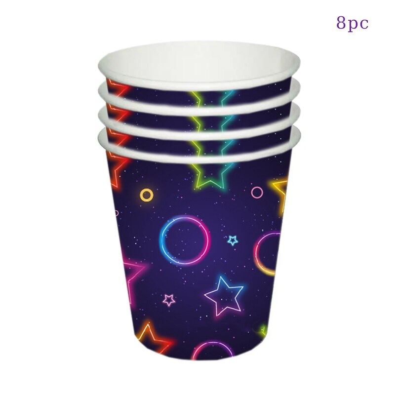 4m Leucht Girlanden Fluoreszierende Geburtstag Papier Banner glühen Party Liefert Nacht Party Foto Requisiten Glücklich Geburtstag Party Dekor: Pflaume