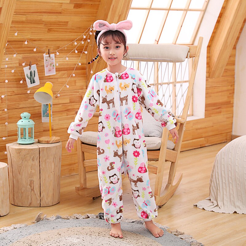 Kids Flanellen Jongens Meisjes Coral Fleece Pyjama Nachtkleding Baby Jongen Winter Pyjama Warm Tuinbroek Nachtjapon Voor 2 3 4 5 Jaar: 01 / 2T