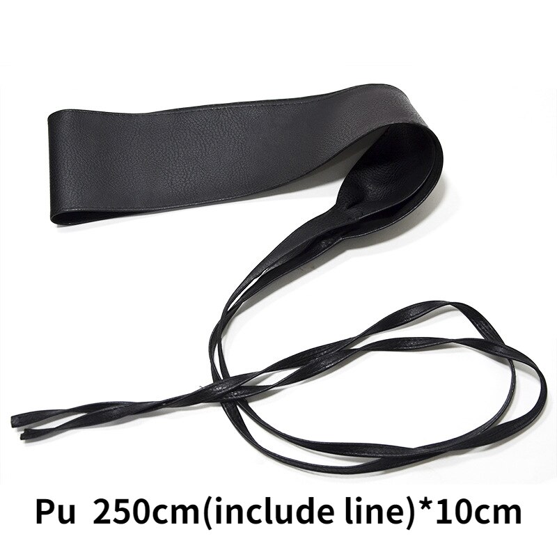 Ceinture à cravate large pour femmes, en Pu, avec nœud à la , noire, 10cm, rouge, robe, nouvelle ,