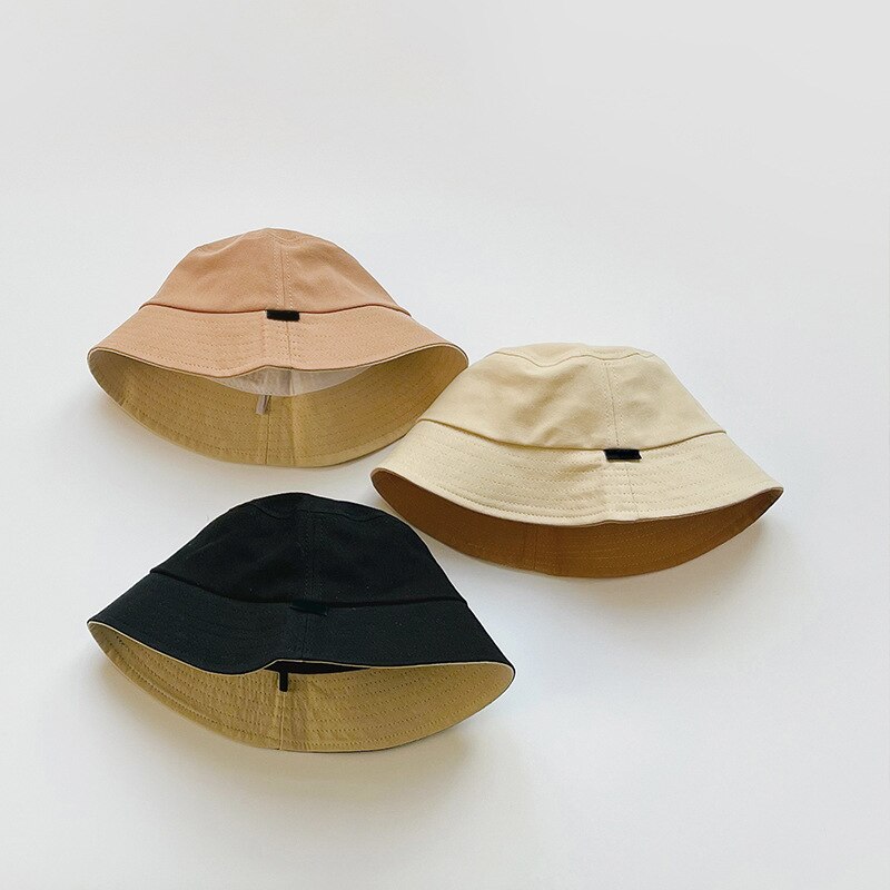 Forår sommer baby hat ensfarvet baby pige dreng solhat justerbar børn baseball kasket blød bomuld børn fisherman bucket cap