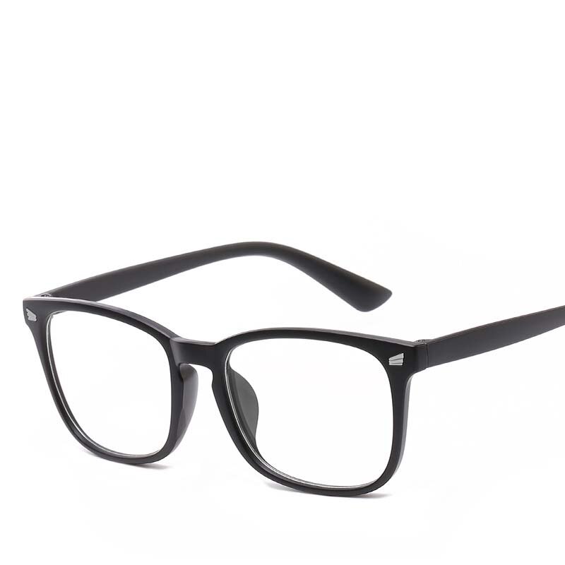 Men Square Glasses Frame Retro Women PC Rice-nail Eyeglasses Frames Two Tone Frames Spectacles: 1