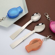 Stainless Pocket Spoon Fork Spork Foldable Camp Travel Party Picnic Cooking Camping Outdoor Tableware Kitchen Accessories