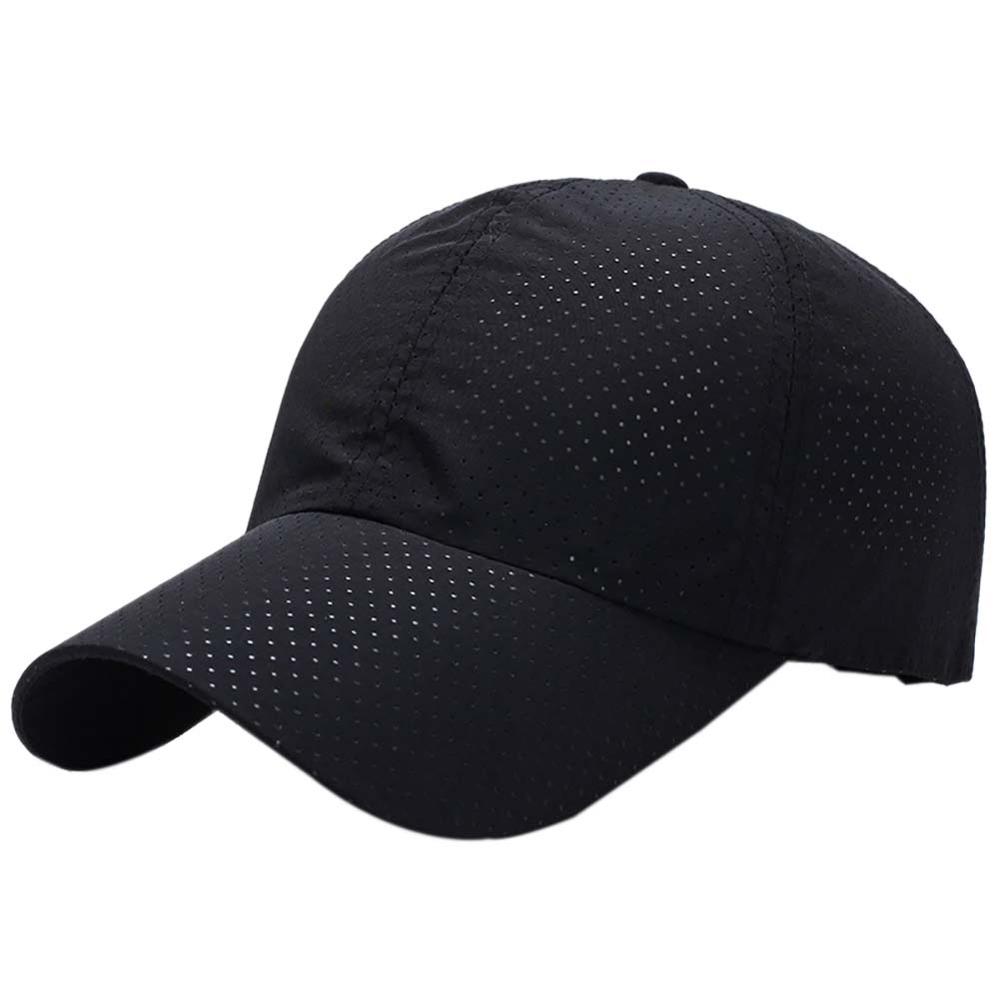 Sommer Sonne Hütte unisex Dünne Gittergewebe Schnell Trocken Atmungsaktive Baseball Golf Wandern Camping Segel Strand Kappe Sport Hütte: Schwarz
