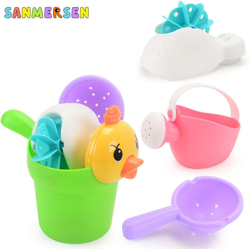 9PCS Summer Baby Beach giocattoli mare bambini giocattoli da bagno Set Beach Party Cart anatre secchio plastica sabbia stampi strumento giochi d&#39;acqua: Duck 4pcs