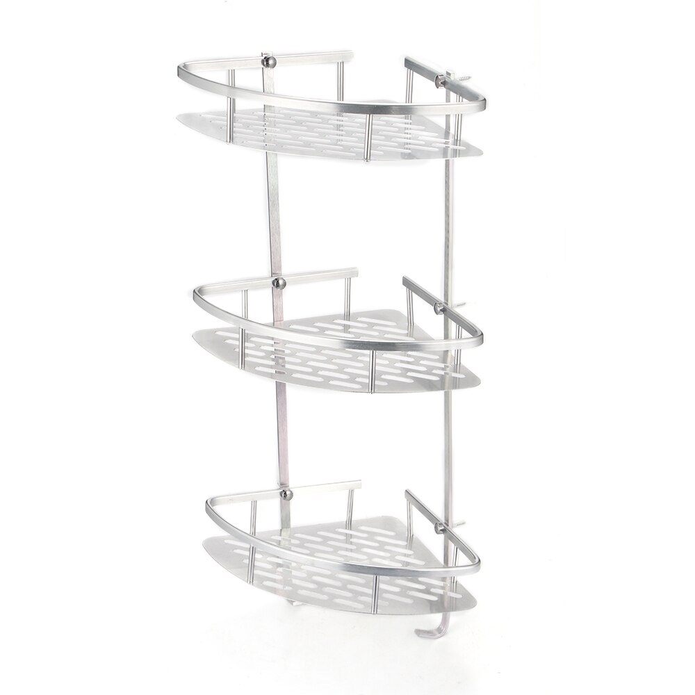 Bathroom Shelf Towel Rack Corner Rack 2/3 Layer Bathroom Shelf Wall Mounted Space Shelves Alumimum Toilet Organizer Rack Holder