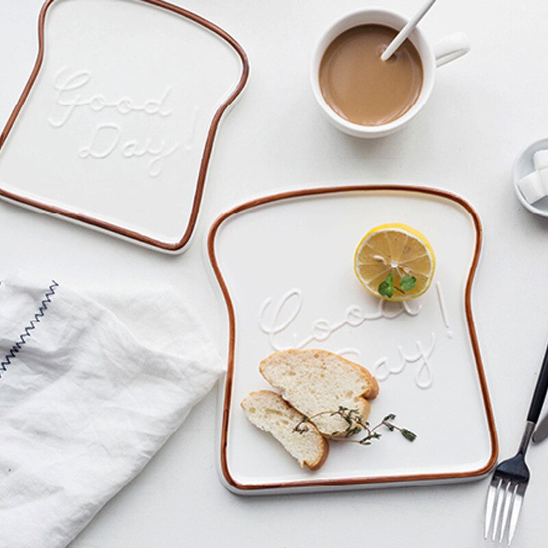 Płyta ceramiczna taca robić posiłków półmisek na owoce porcelanowe naczynie tosty kształt Assiette płaskie kreskówka projekt deser danie pojemnik na jedzenie 1 sztuk