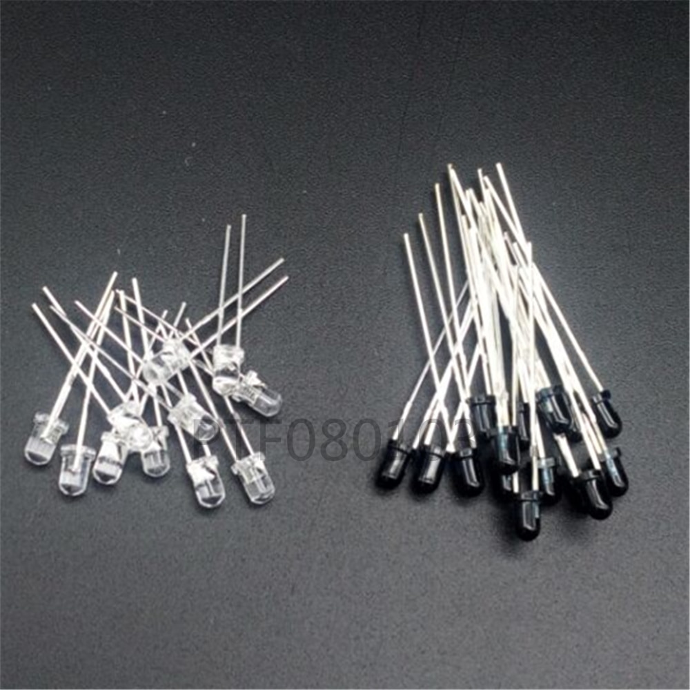 50pcs 3mm 5mm 850nm 940nm IR LED Assorted Infrared Emitter And IR Receiver Diode Diodes 3mm 5mm IR Infrared LED Diode LED Lamp