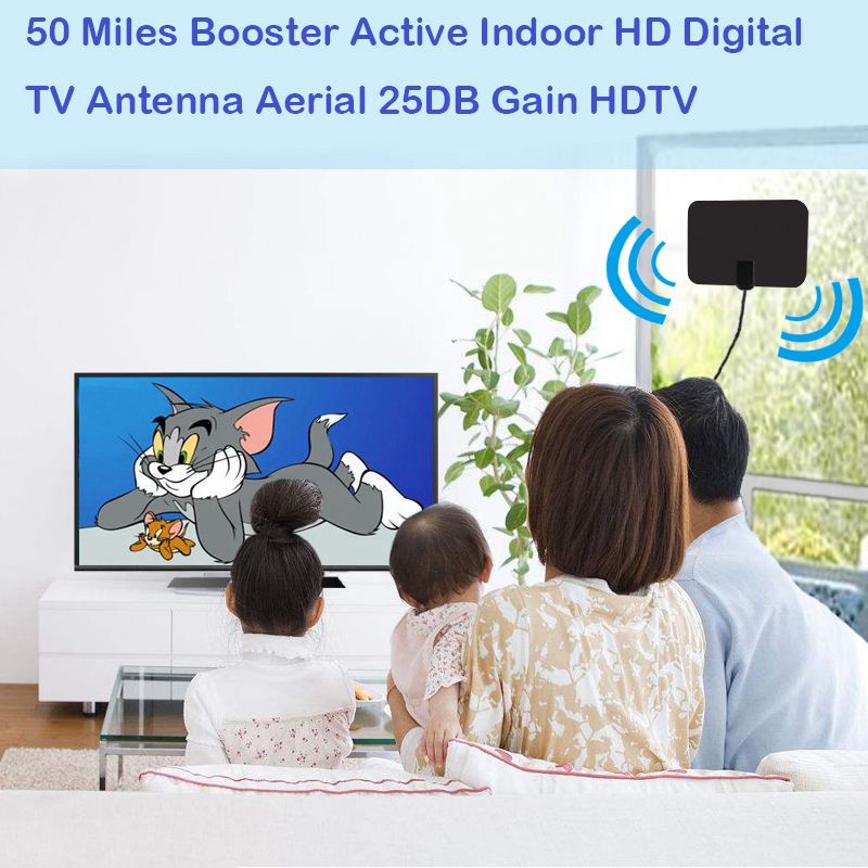 50 Mijl Booster Actieve Indoor Hd Digitale Tv Antenne Antenne 25DB Gain Hdtv