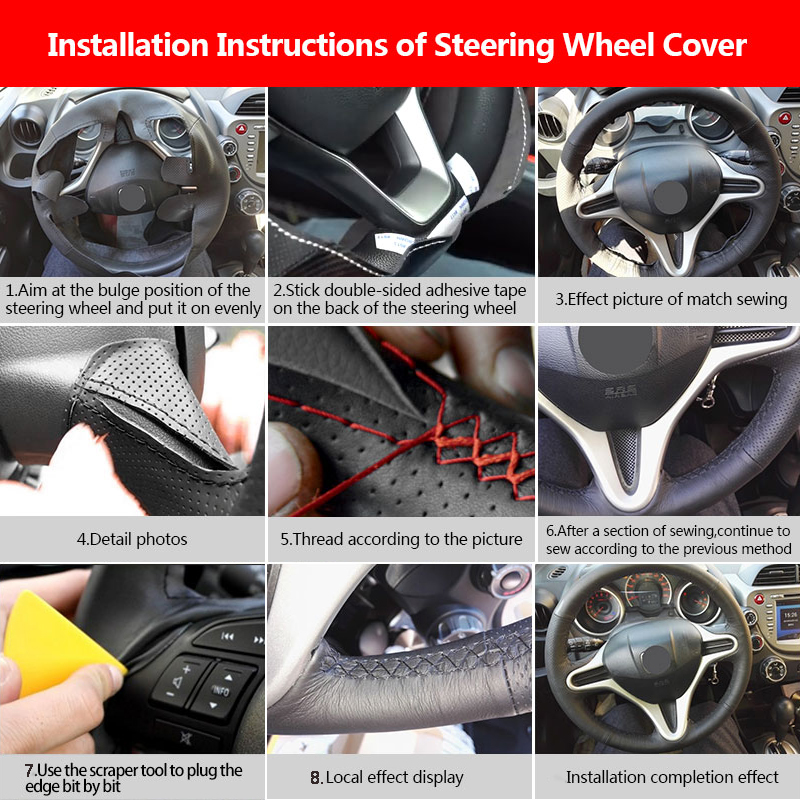 Para Renault Logan 1 Sandero símbolo Clio Twingo Lada Largus Nissan Almera 3 G15 trenza de mano protector para volante de coche embellecedor de cuero